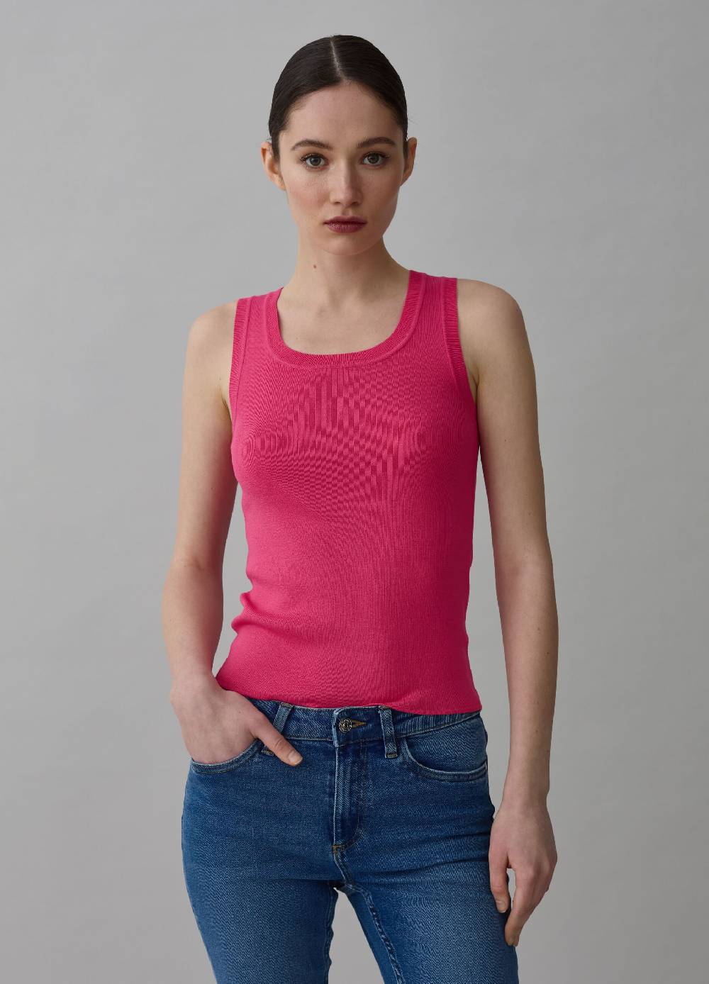 Ovs Tank Top A Costine Con Scollo Rotondo