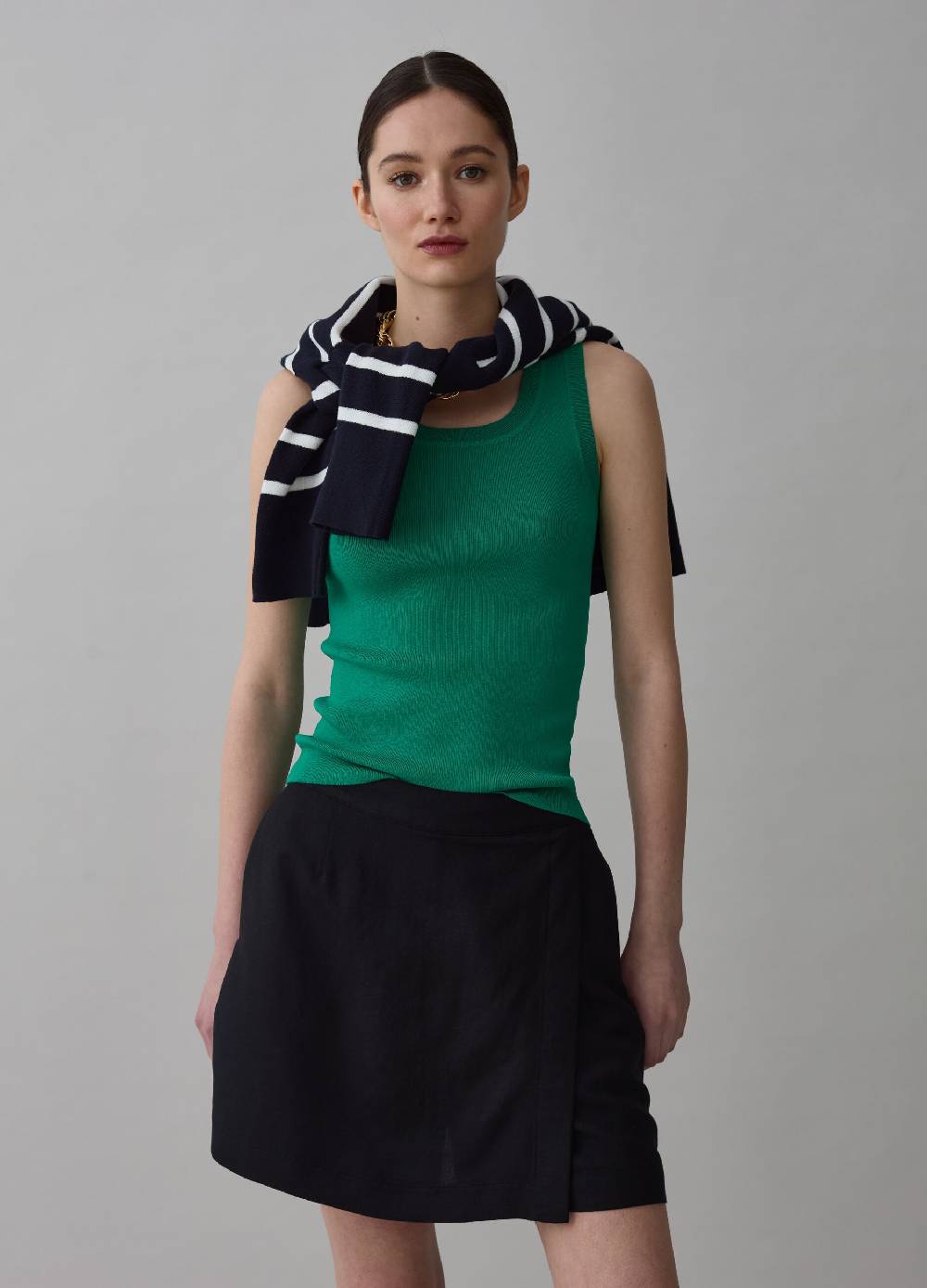 Ovs Tank top a costine con scollo rotondo