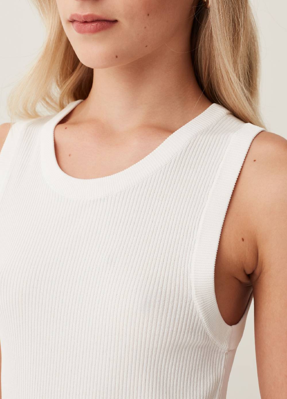 Ovs Tank Top A Costine Con Scollo Rotondo