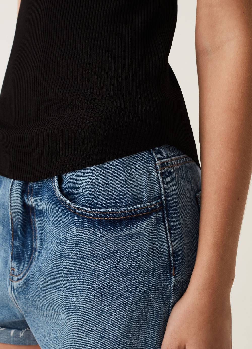 Ovs Tank Top A Costine Con Scollo Rotondo