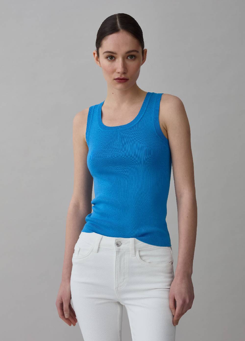 Ovs Tank top a costine con scollo rotondo