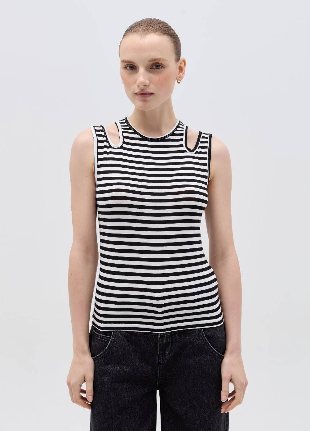 Ovs Tank Top A Righe Con Dettagli Cut Out