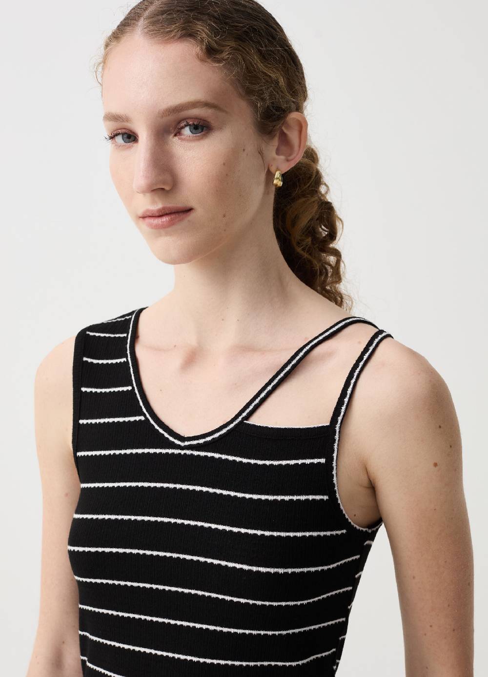 Ovs Tank Top A Righe Con Dettaglio Cut Out