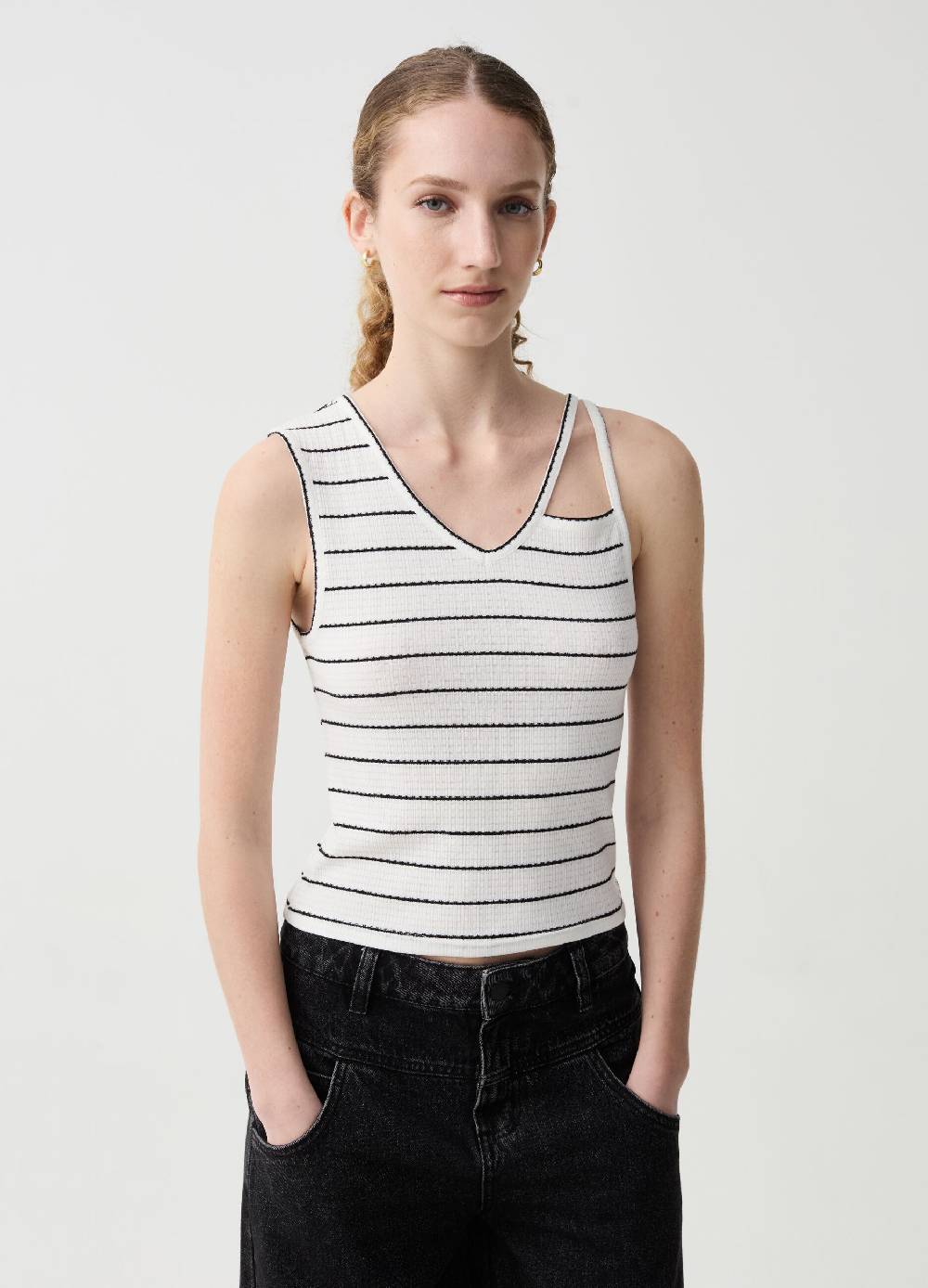 Ovs Tank top a righe con dettaglio cut out