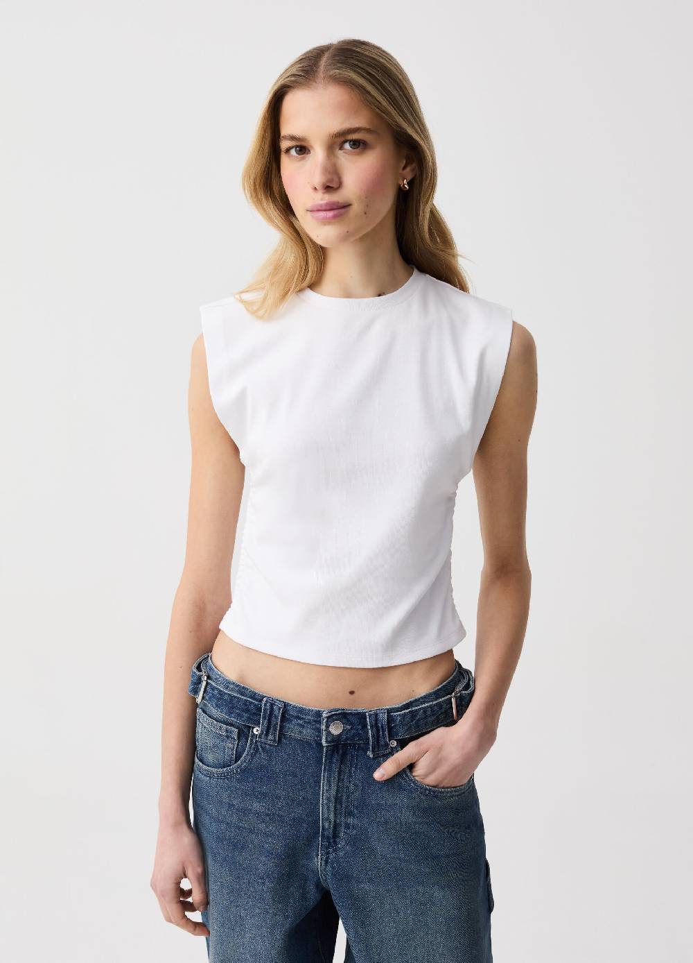 Ovs Tank Top Boxy Fit Con Arricciatura