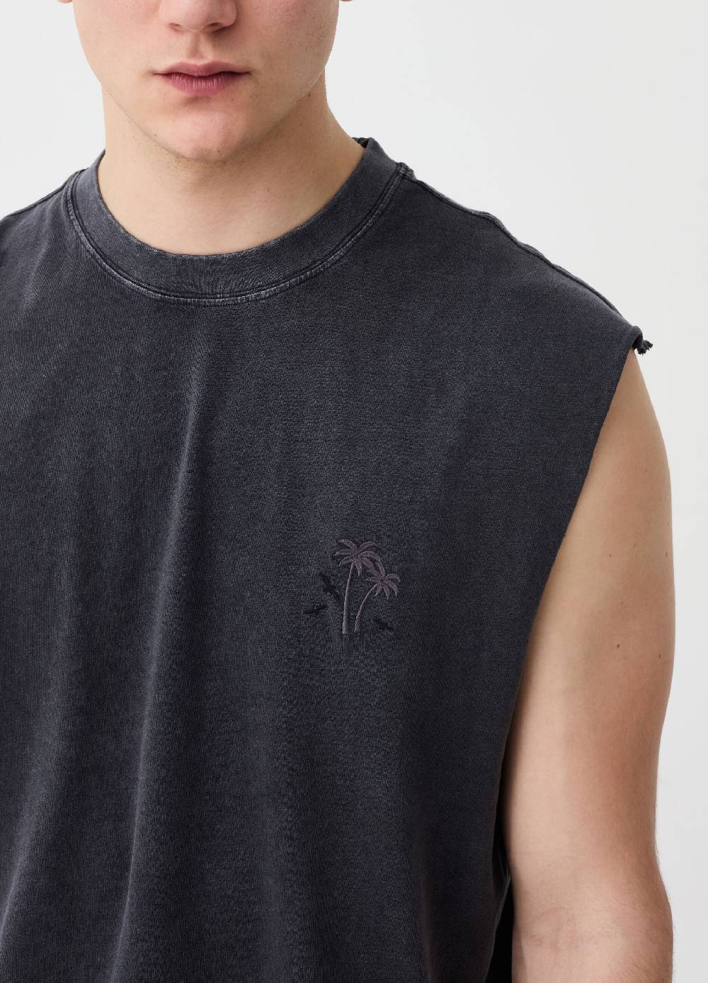 Ovs Tank Top Con Ricamo Palme