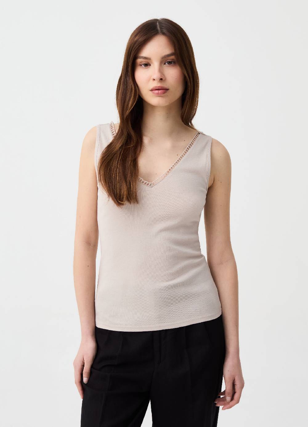Ovs Tank top con scollo a V e profilo traforato