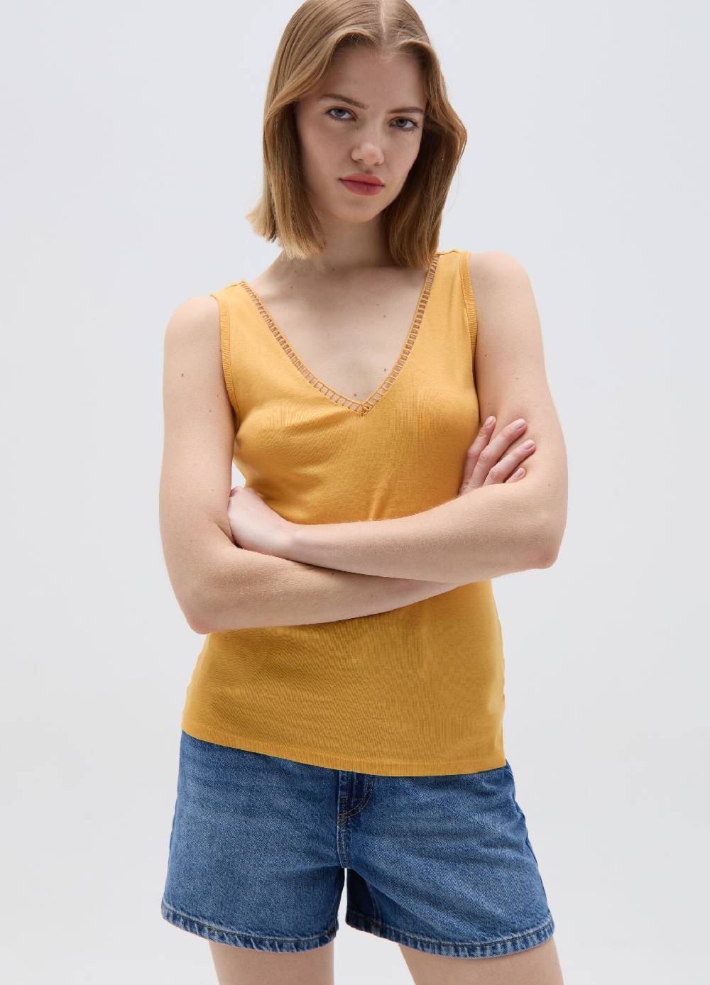 Ovs Tank top con scollo a V e profilo traforato