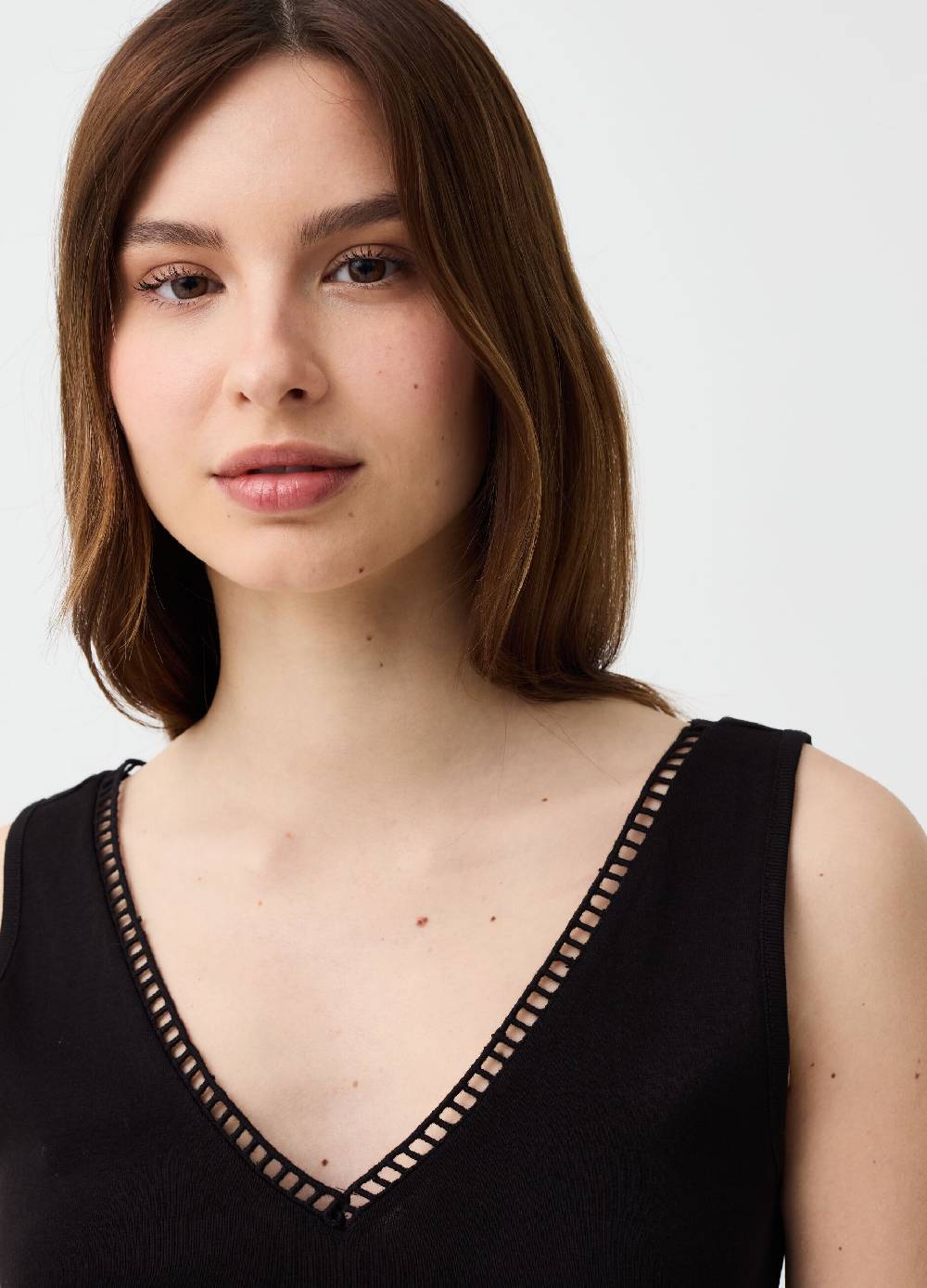 Ovs Tank top con scollo a V e profilo traforato