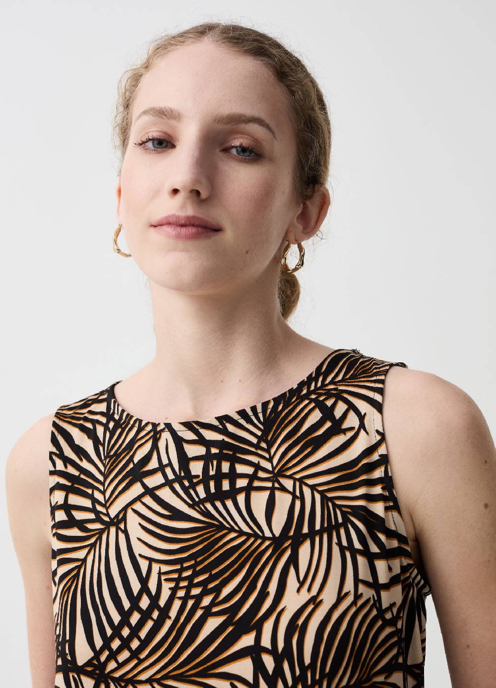 Ovs Tank Top Con Stampa Foliage Tropicale