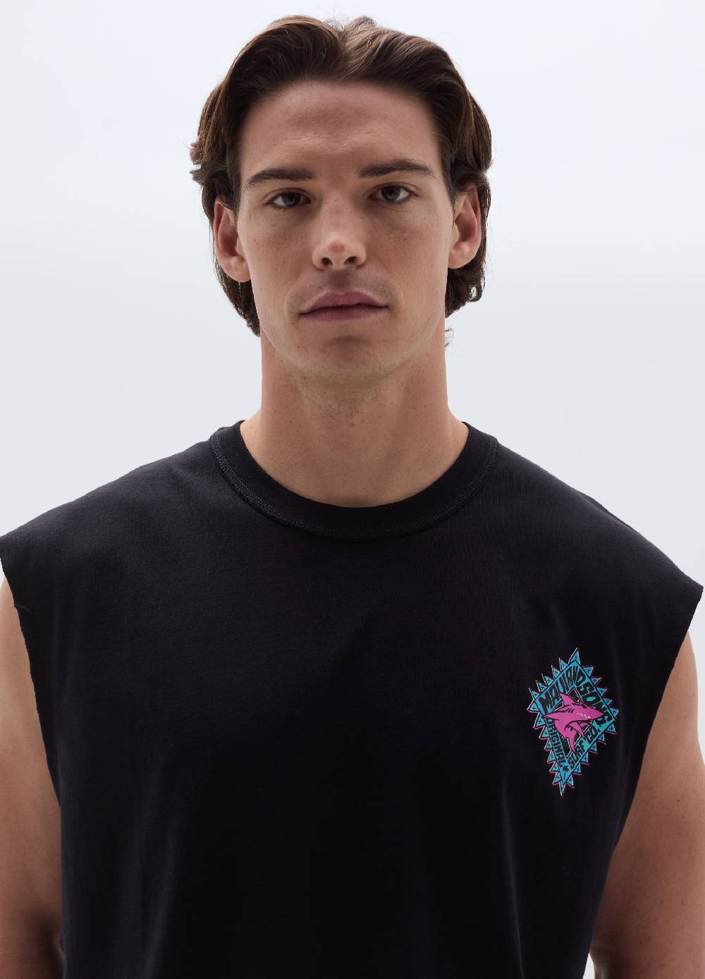 Ovs Tank Top Con Stampa Logo E Squalo