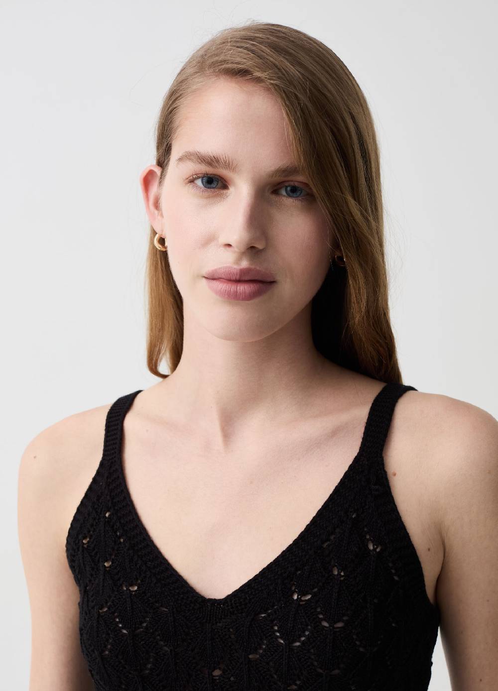 Ovs Tank Top Crochet Con Scollo A V