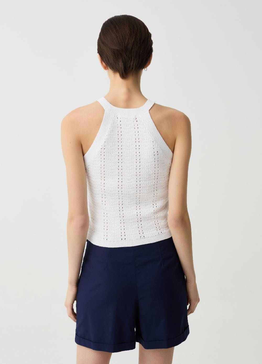 Ovs Tank Top Crochet Con Scollo Halter