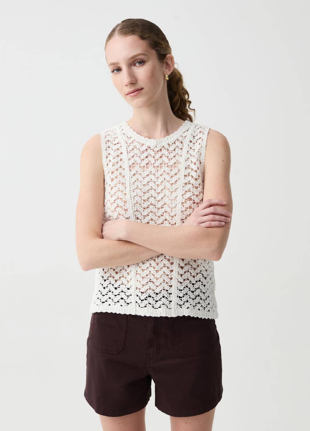 Ovs Tank top crochet in cotone