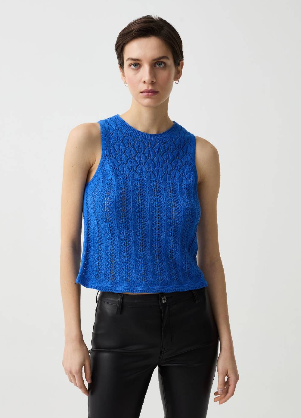 Ovs Tank top crochet yoke con scollo rotondo