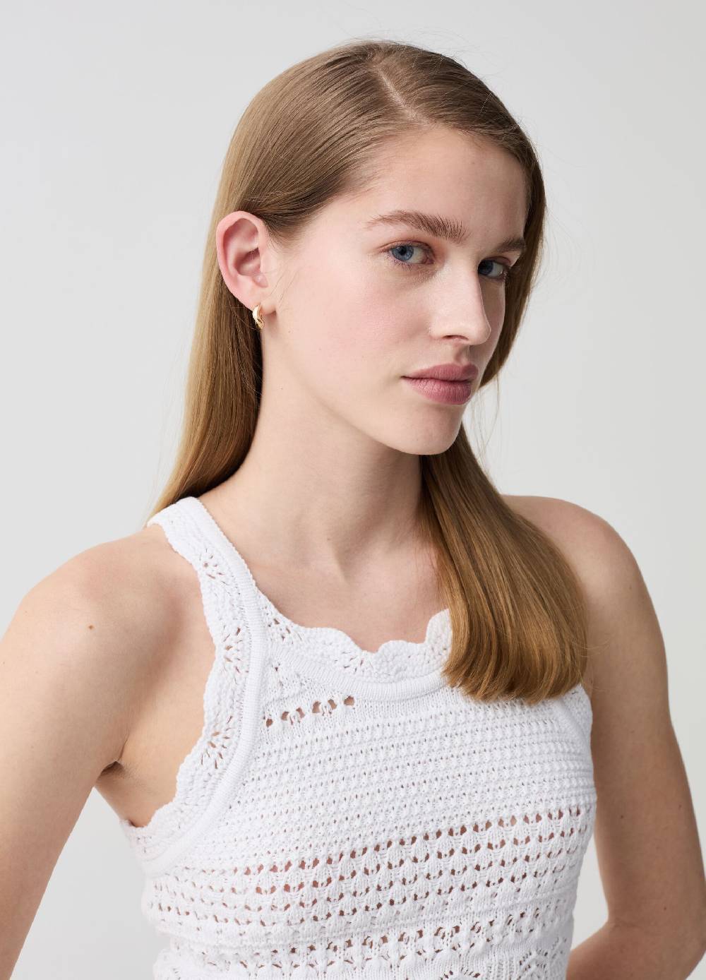 Ovs Tank Top Cropped Crochet