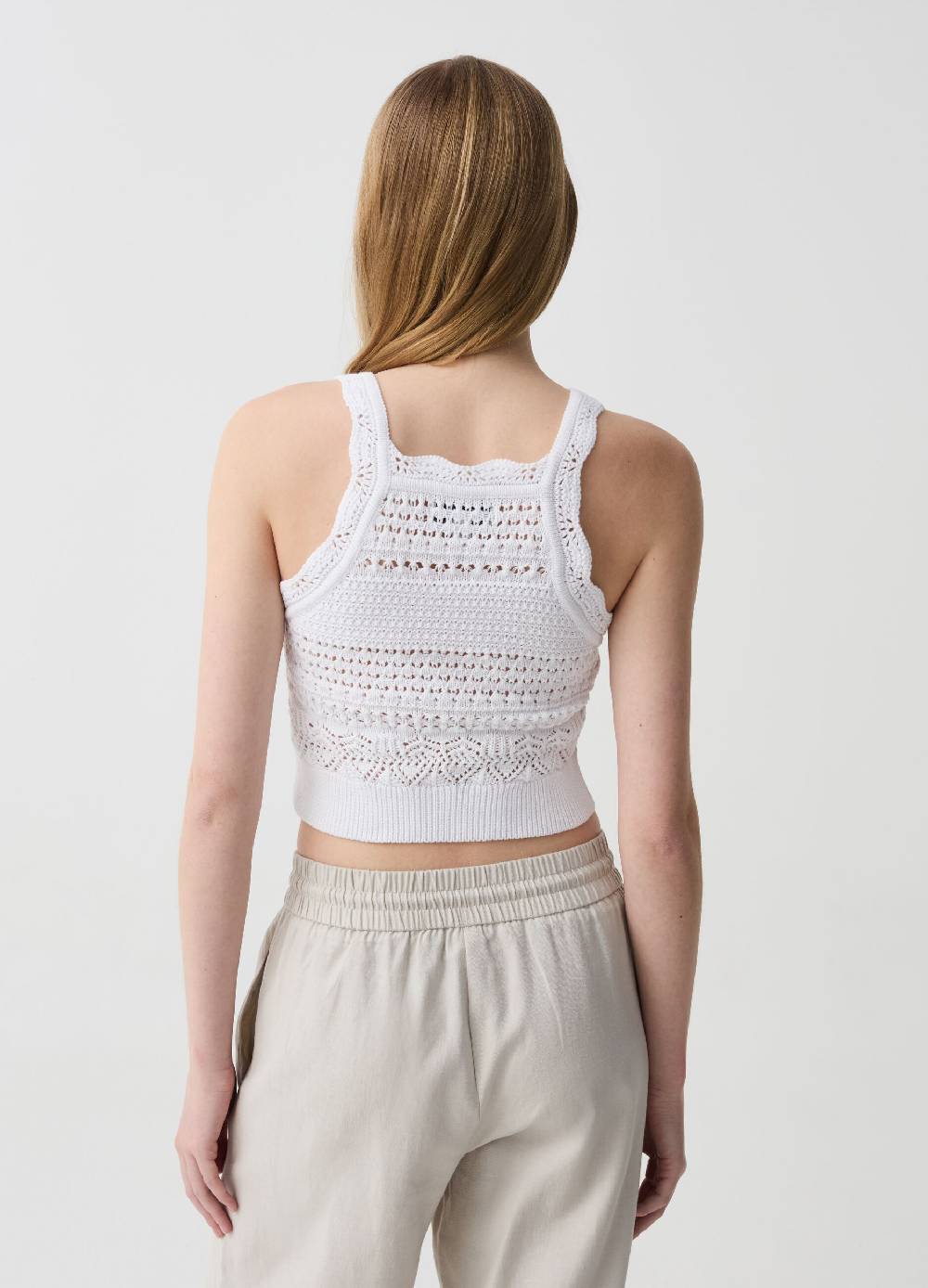 Ovs Tank Top Cropped Crochet