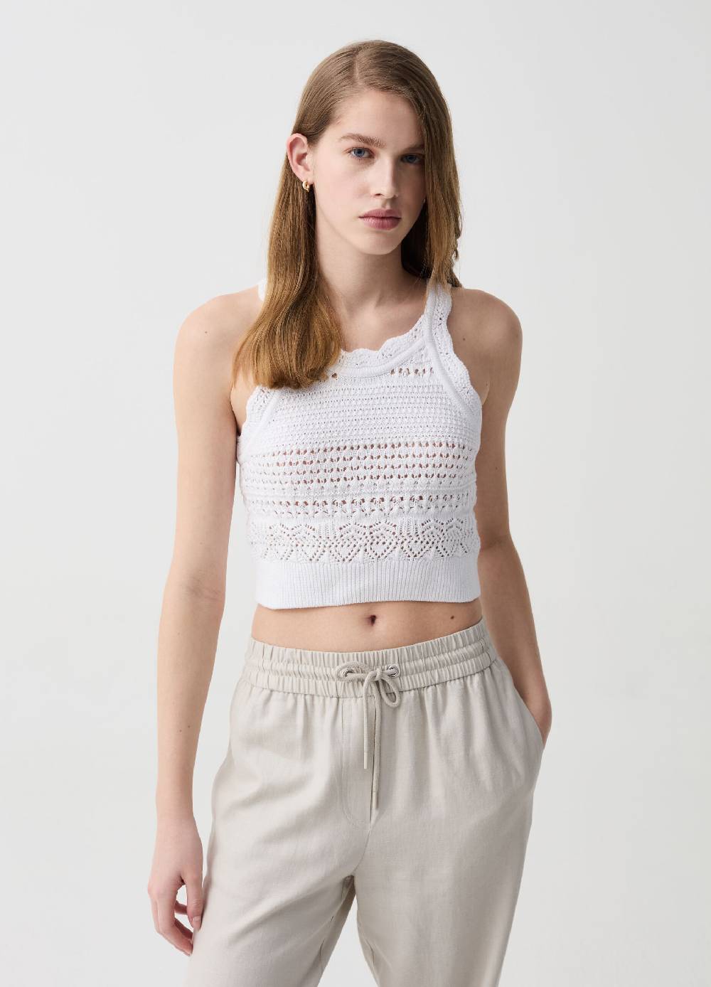Ovs Tank top cropped crochet
