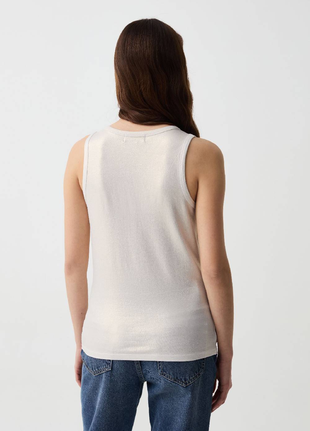 Ovs Tank Top Effetto Metallizzato Con Glitter