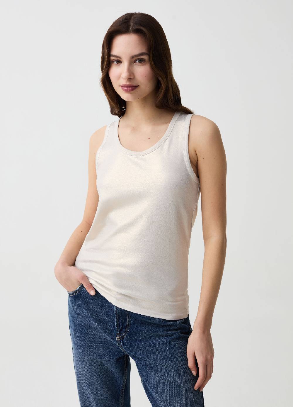Ovs Tank top effetto metallizzato con glitter