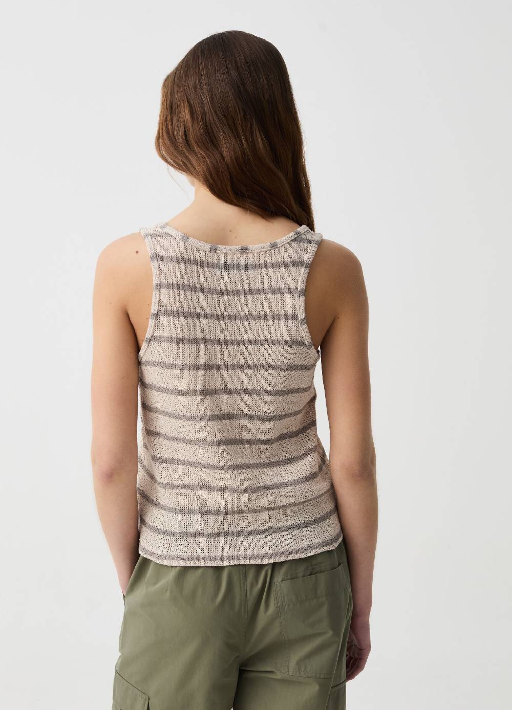 Ovs Tank Top Effetto Tricot A Righe