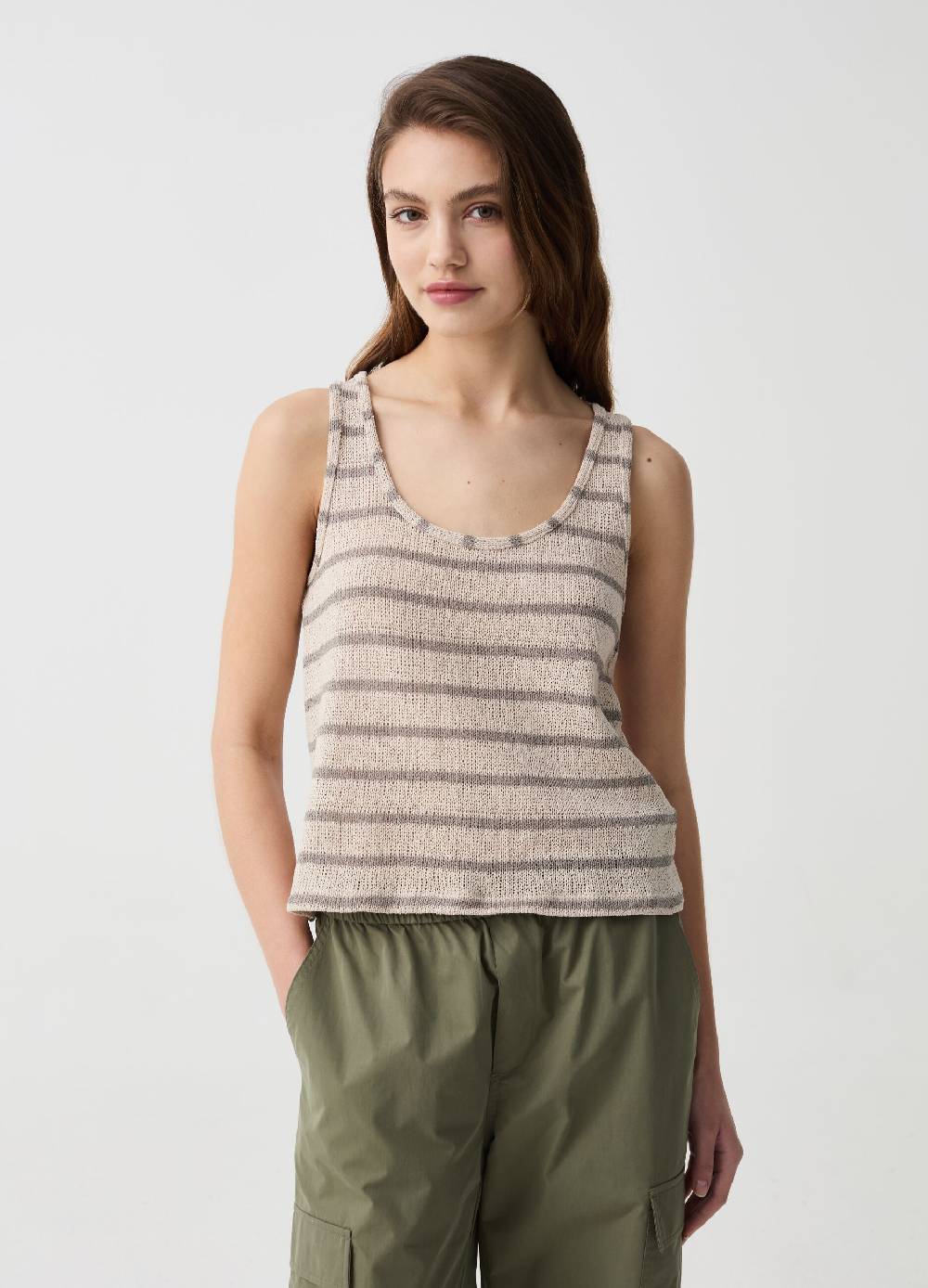 Ovs Tank Top Effetto Tricot A Righe