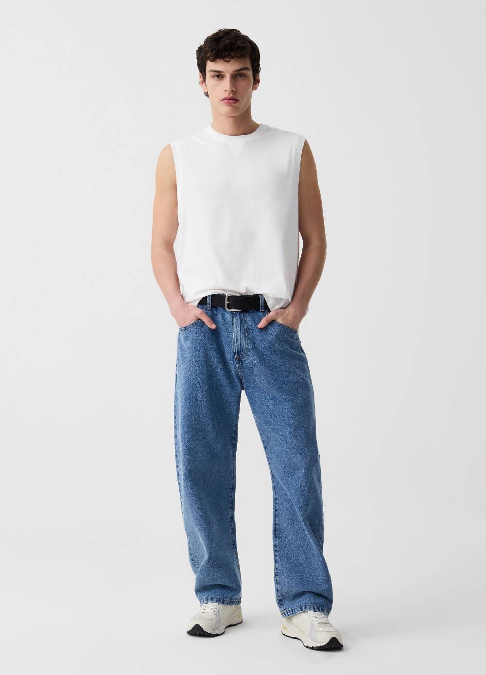 Ovs Tank Top Girocollo Con Dettaglio A V