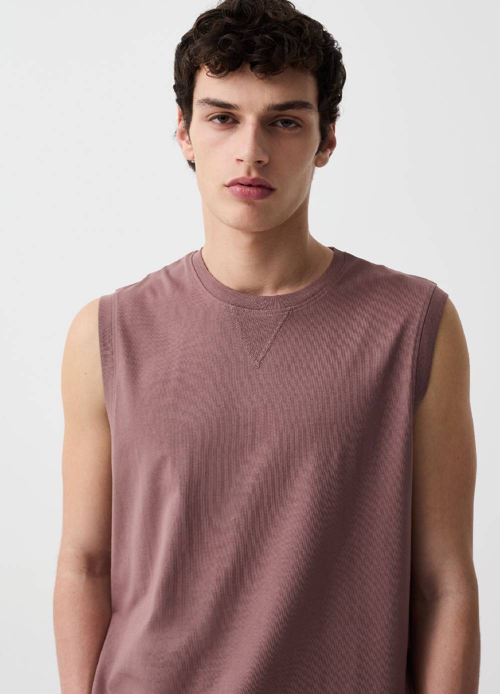 Ovs Tank Top Girocollo Con Dettaglio A V