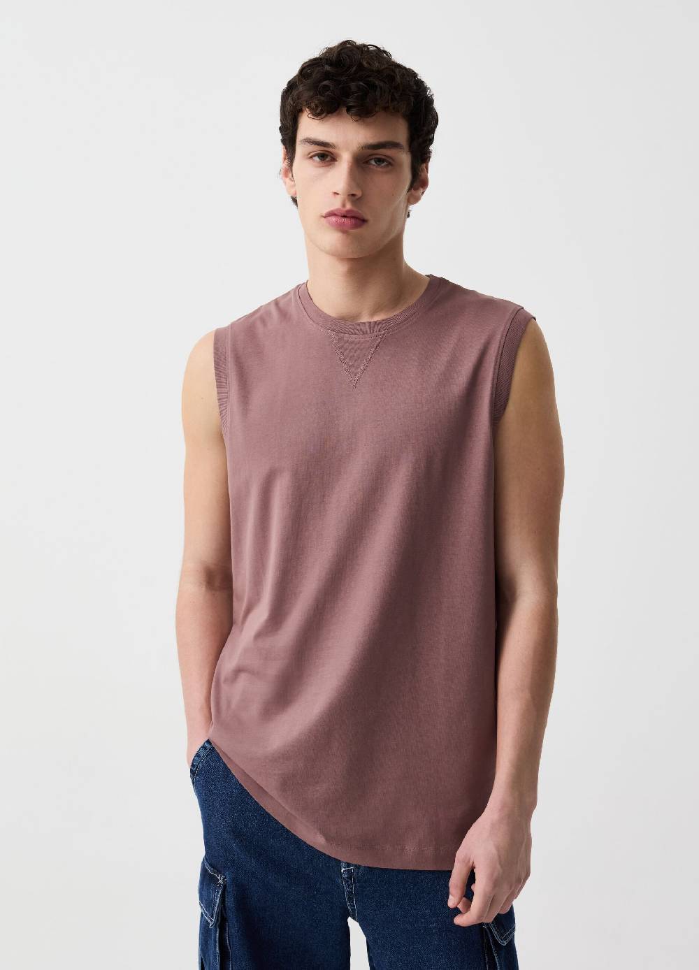 Ovs Tank top girocollo con dettaglio a V