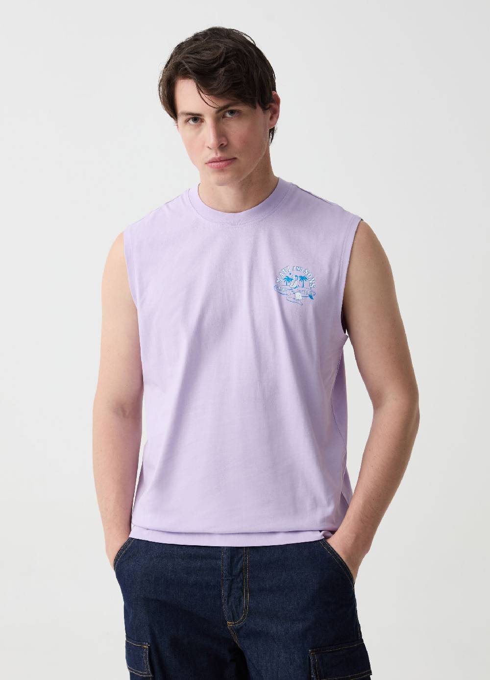 Ovs Tank top in cotone con stampa logo