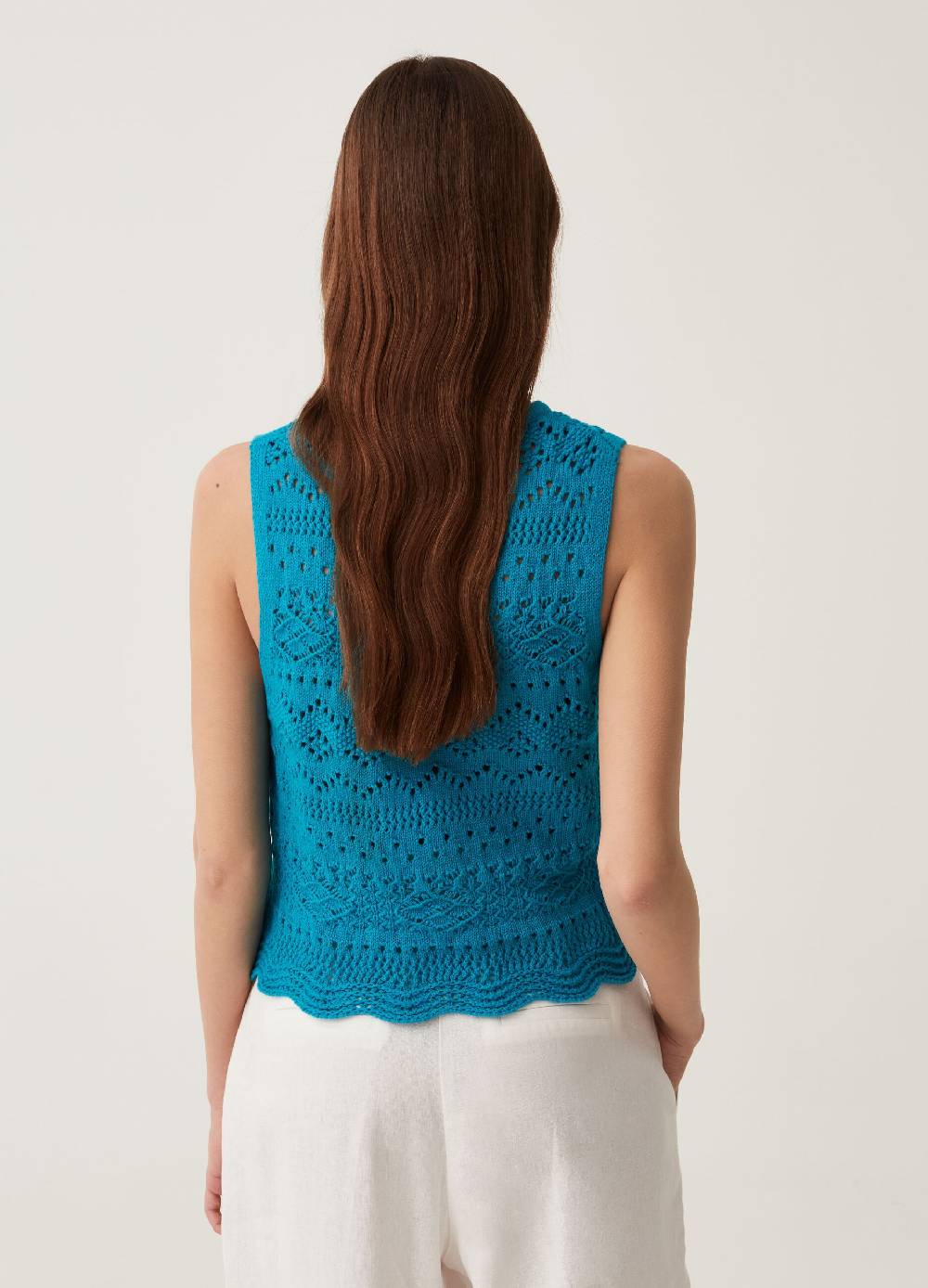 Ovs Tank Top In Cotone Crochet