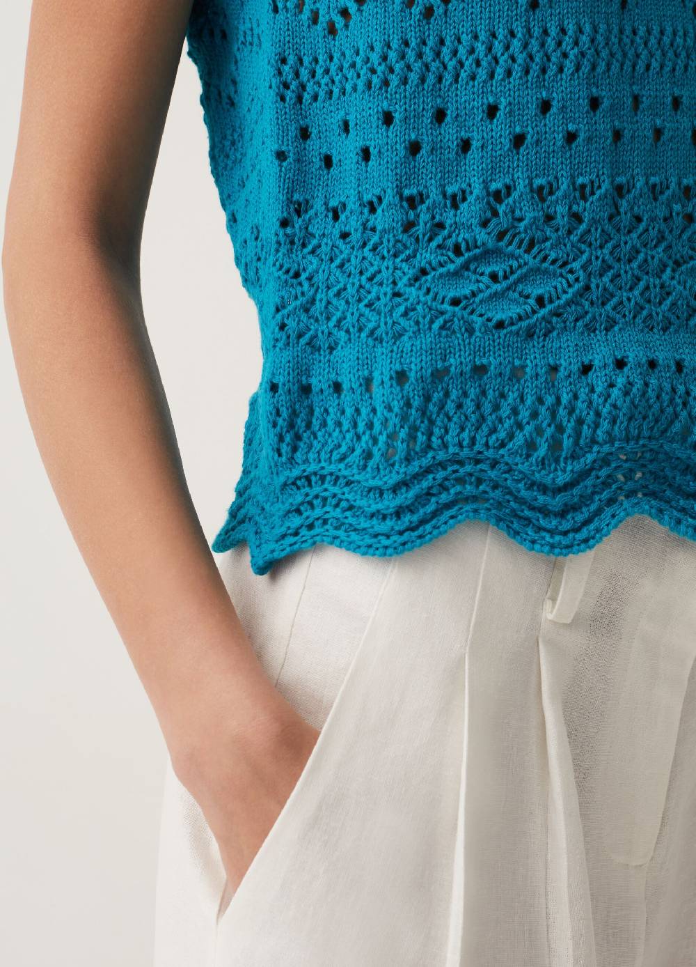 Ovs Tank Top In Cotone Crochet