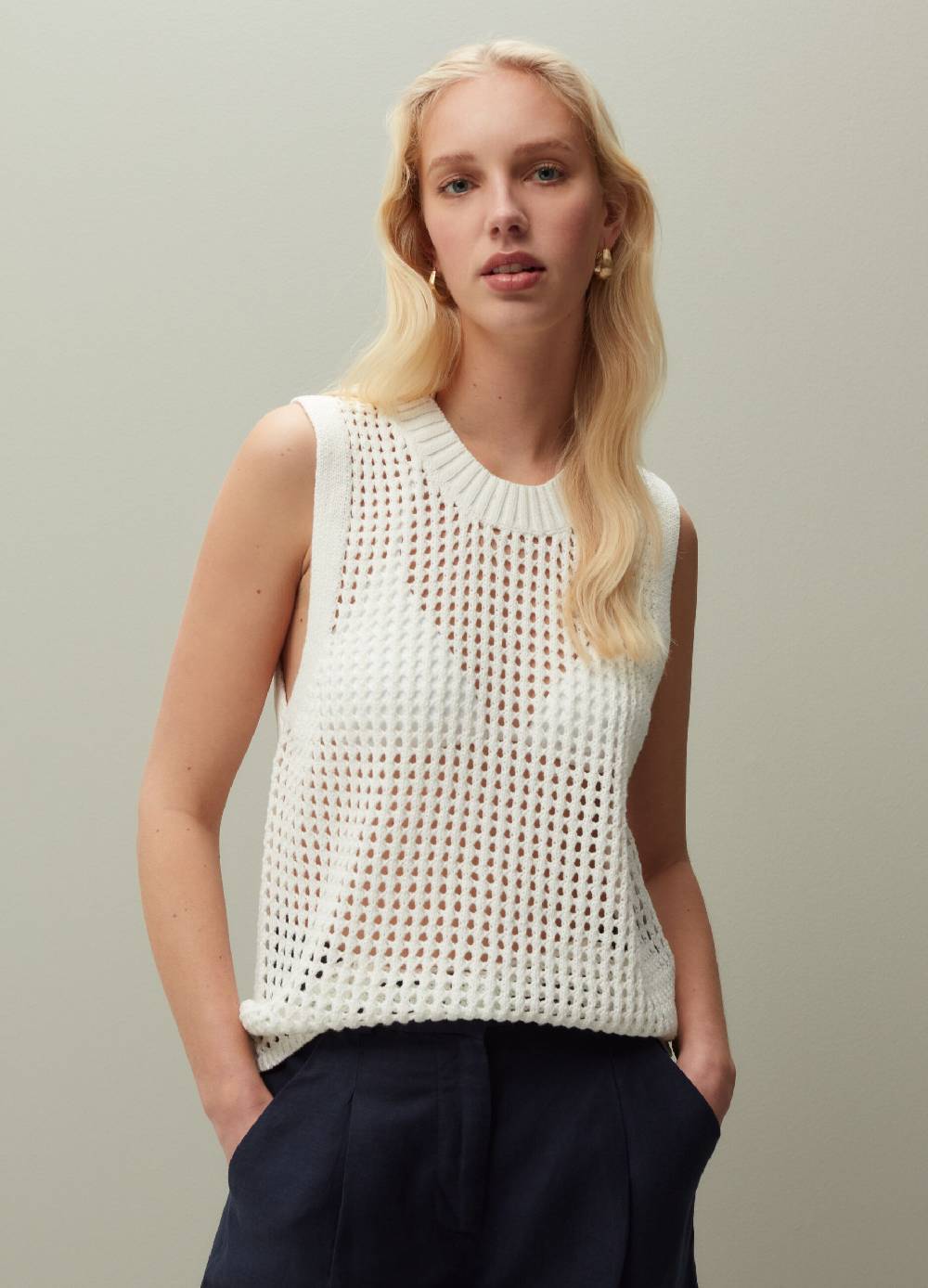 Ovs Tank Top In Cotone Crochet
