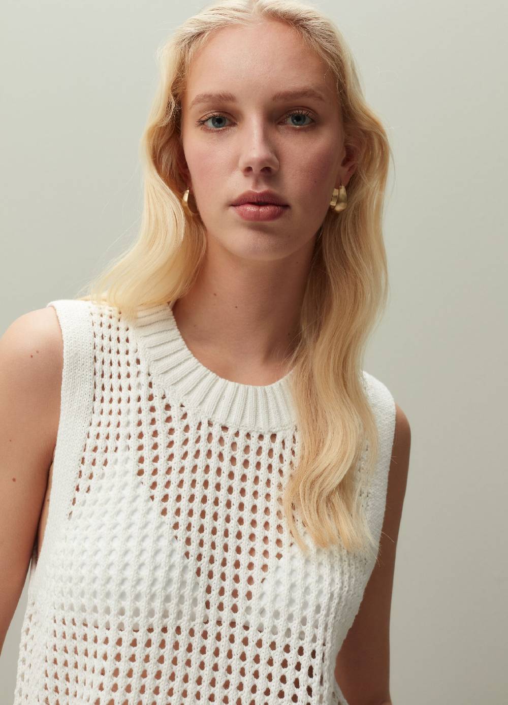 Ovs Tank Top In Cotone Crochet