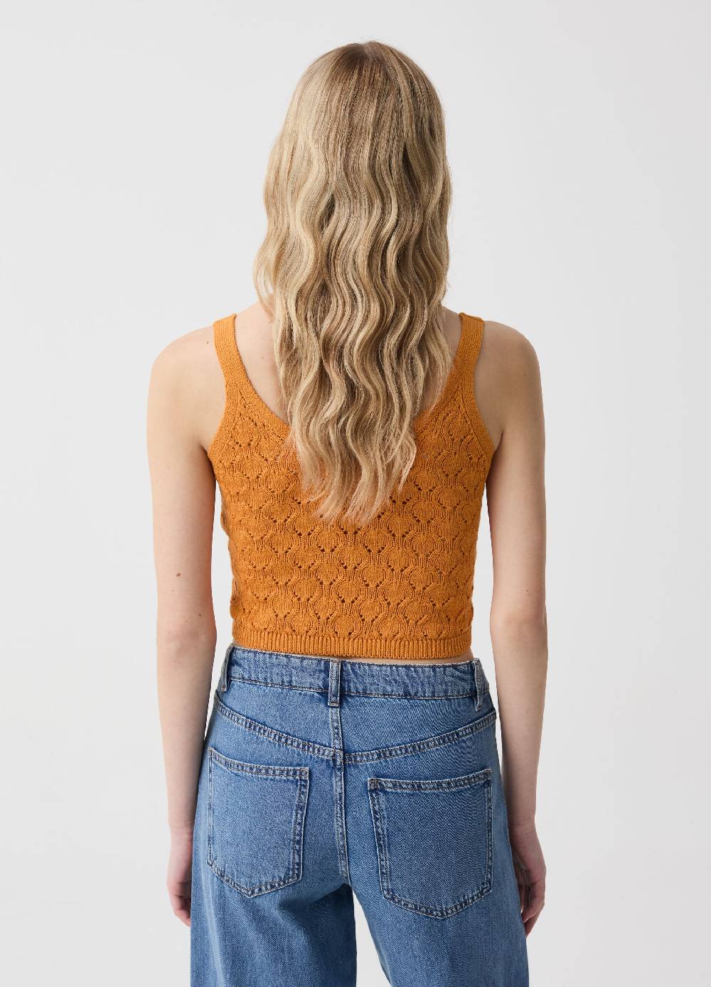 Ovs Tank Top In Cotone Crochet