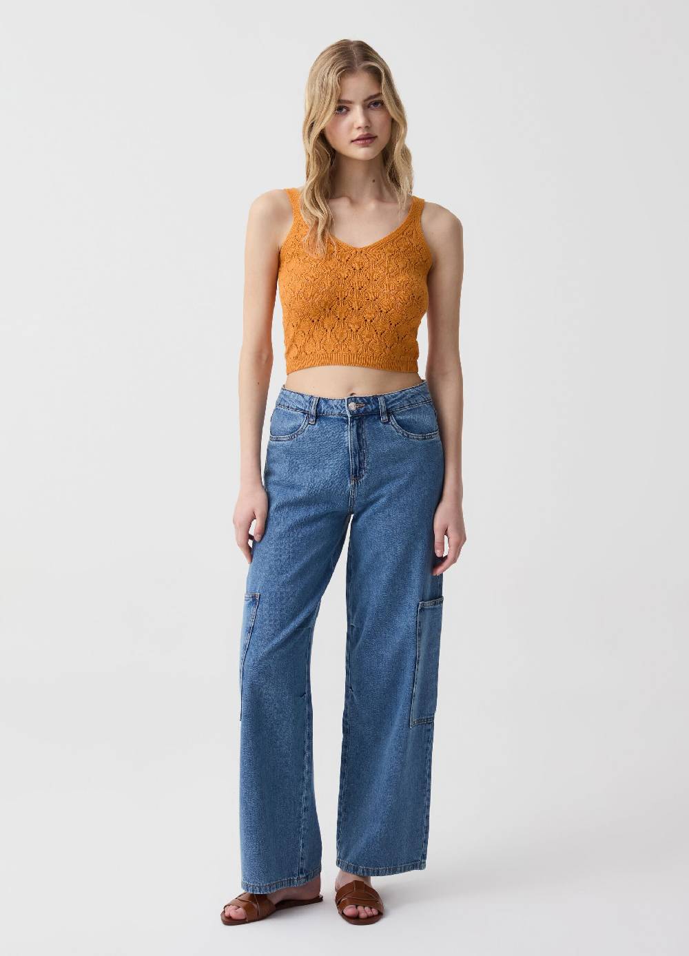 Ovs Tank top in cotone crochet