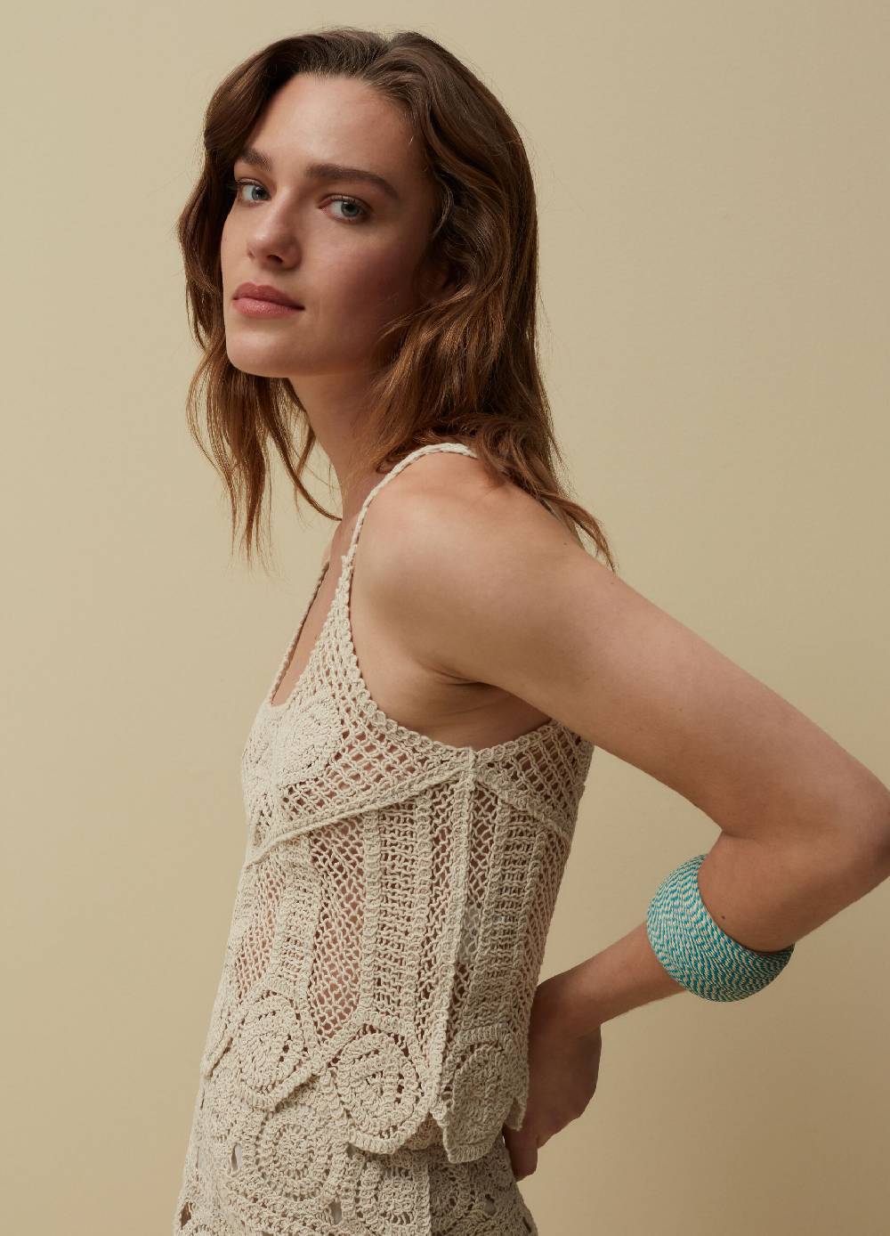 Ovs Tank Top In Cotone Crochet