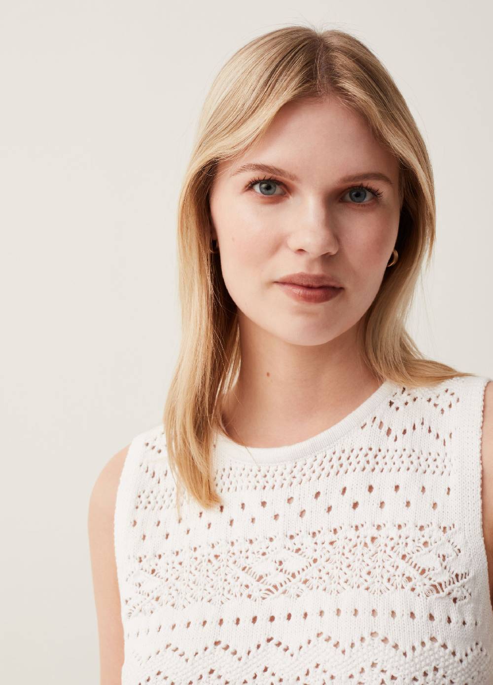 Ovs Tank Top In Cotone Crochet