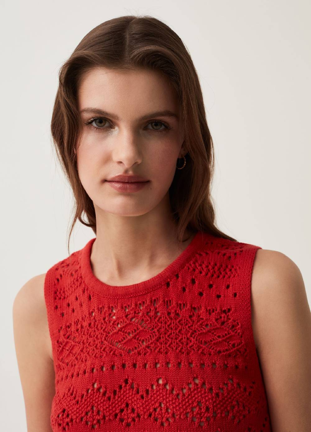 Ovs Tank Top In Cotone Crochet