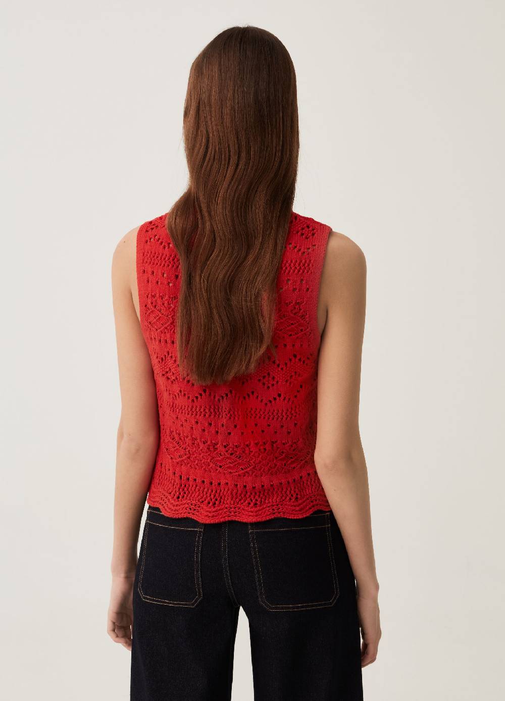 Ovs Tank Top In Cotone Crochet