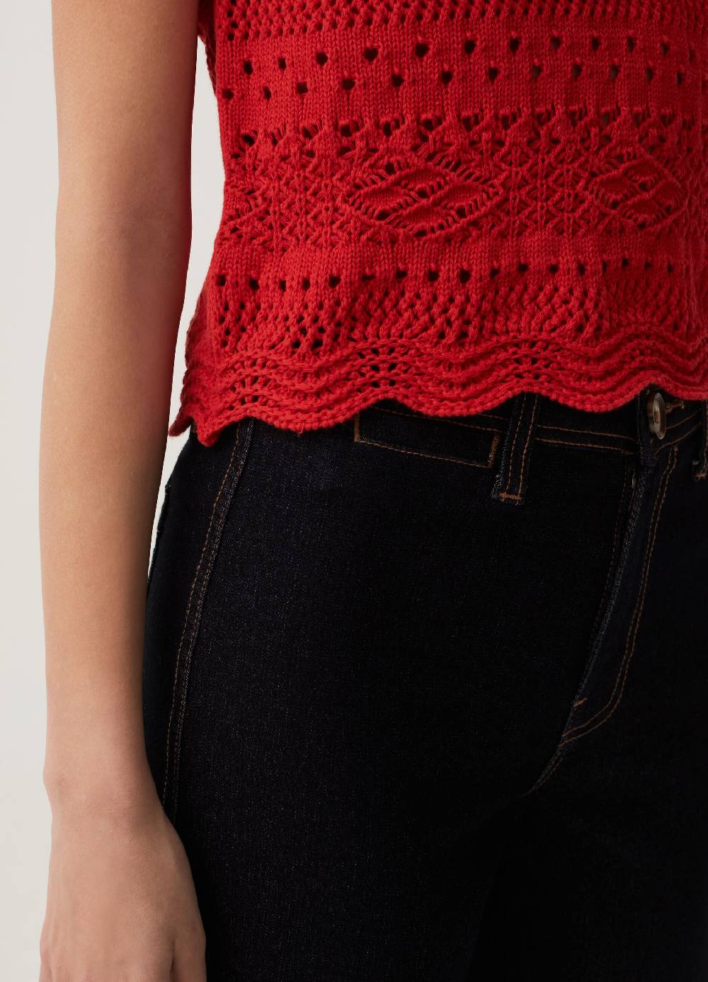Ovs Tank Top In Cotone Crochet