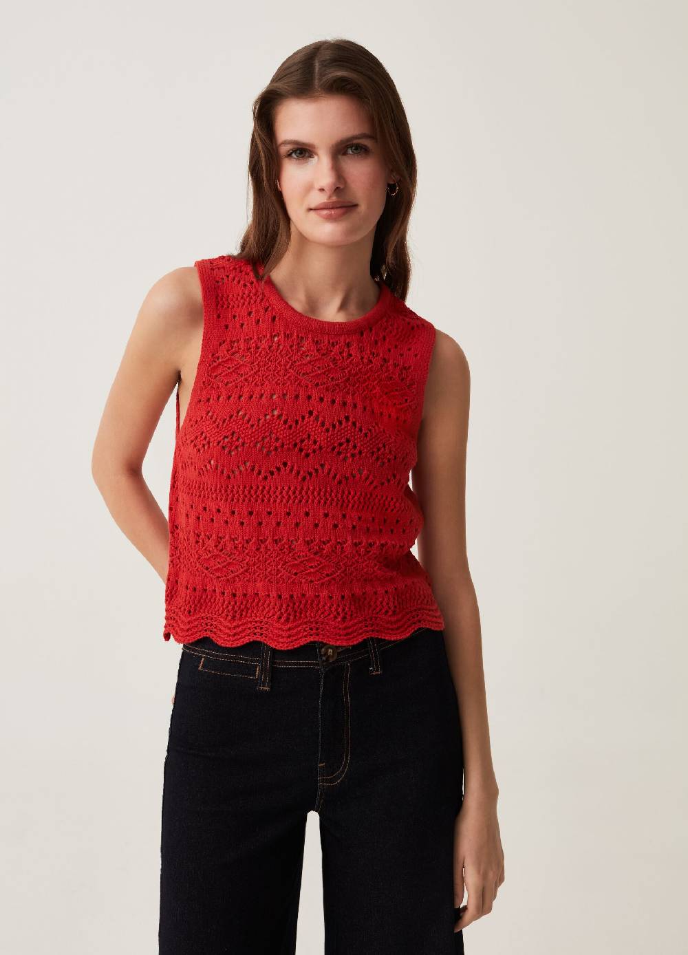 Ovs Tank top in cotone crochet
