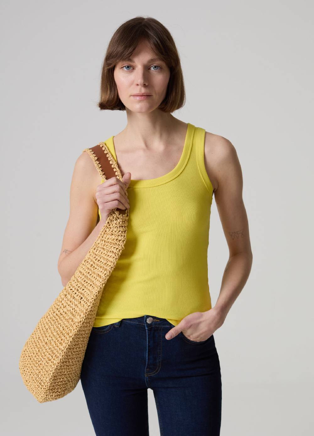 Ovs Tank top in cotone stretch a costine