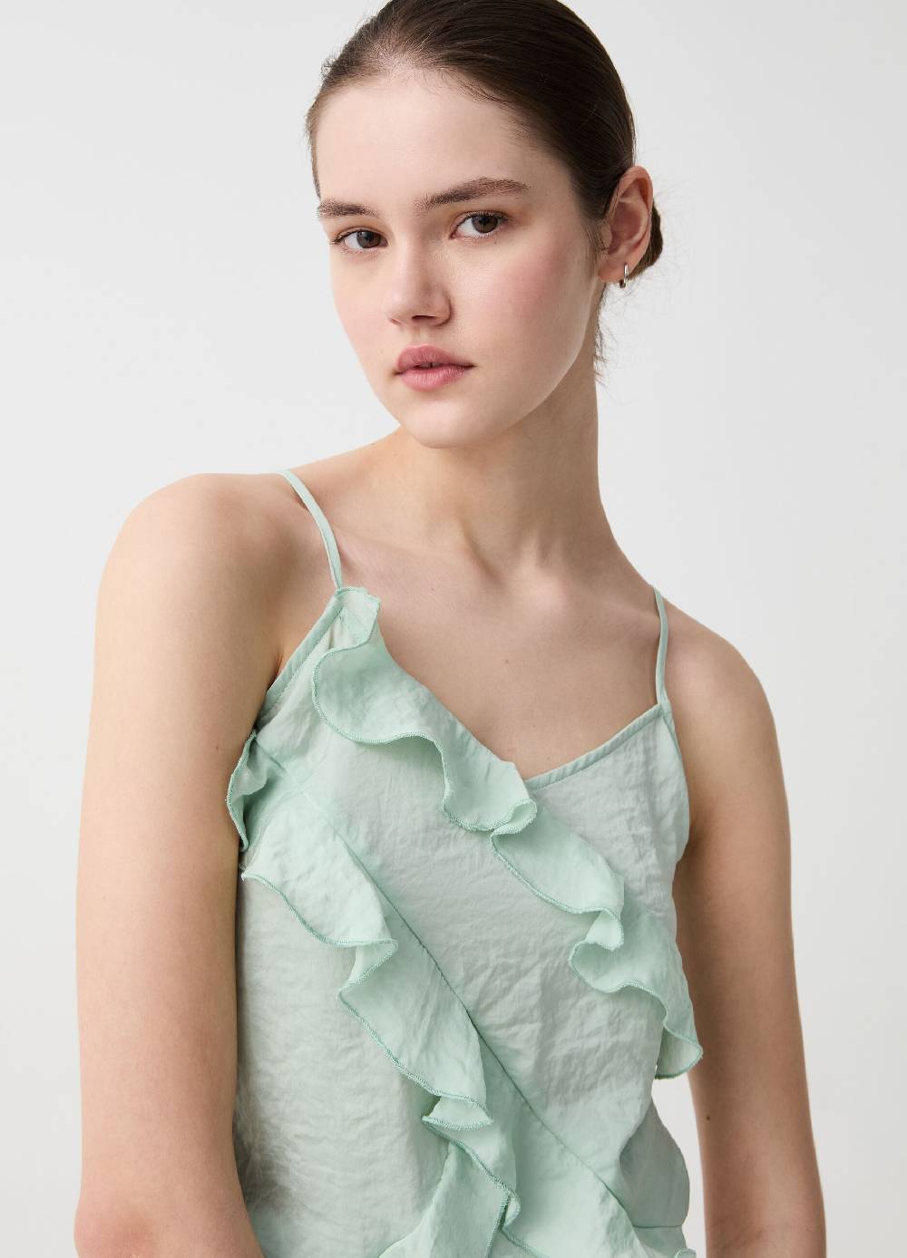 Ovs Tank Top In Crêpe Con Volant