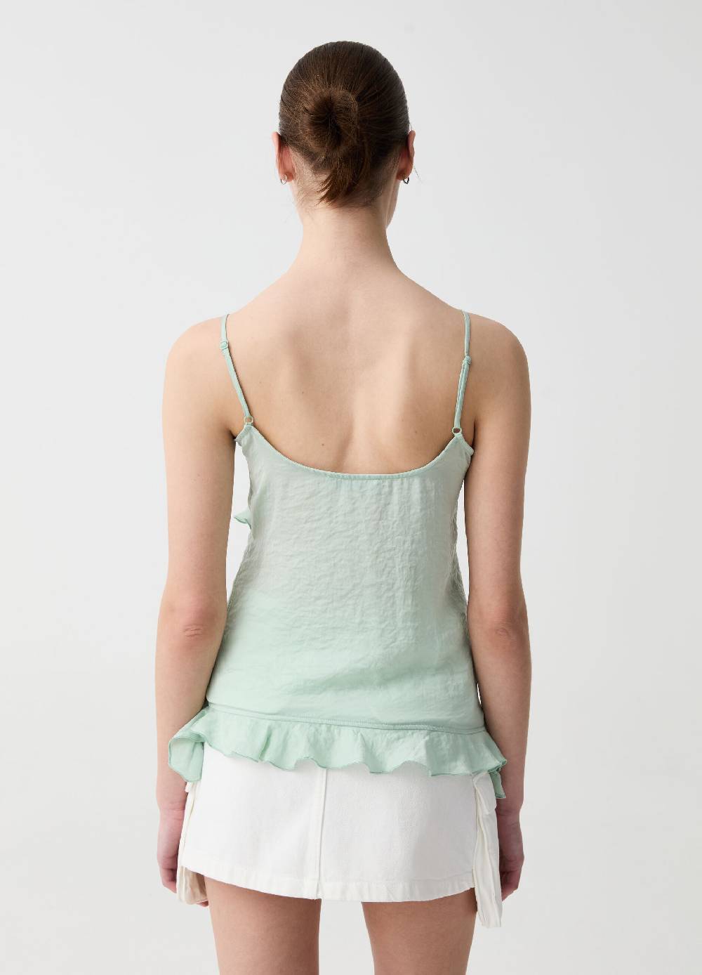 Ovs Tank Top In Crêpe Con Volant