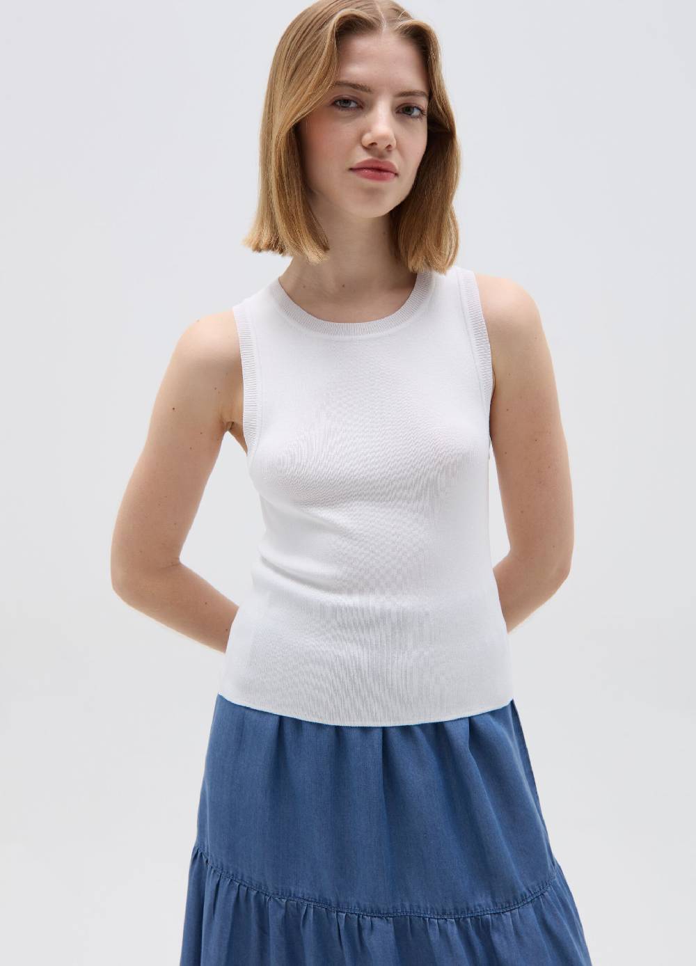 Ovs Tank Top In Crêpe Tinta Unita