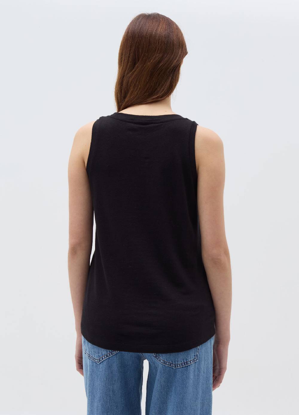 Ovs Tank Top In Lino E Cotone Con Scollo Rotondo