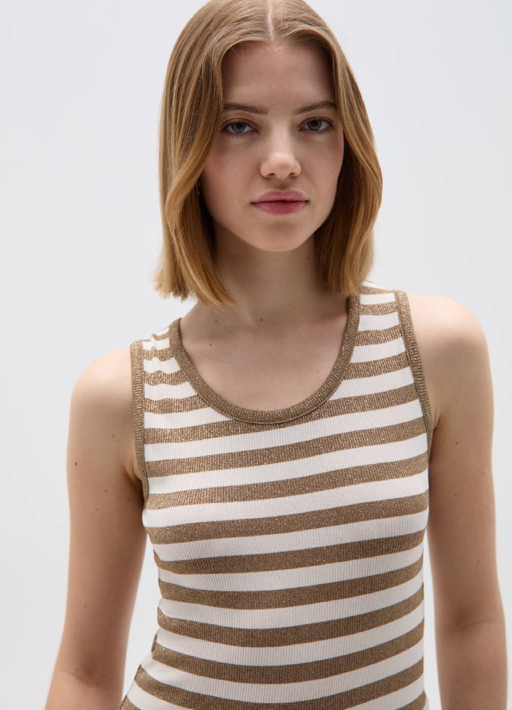 Ovs Tank Top In Lurex A Costine Fantasia A Righe