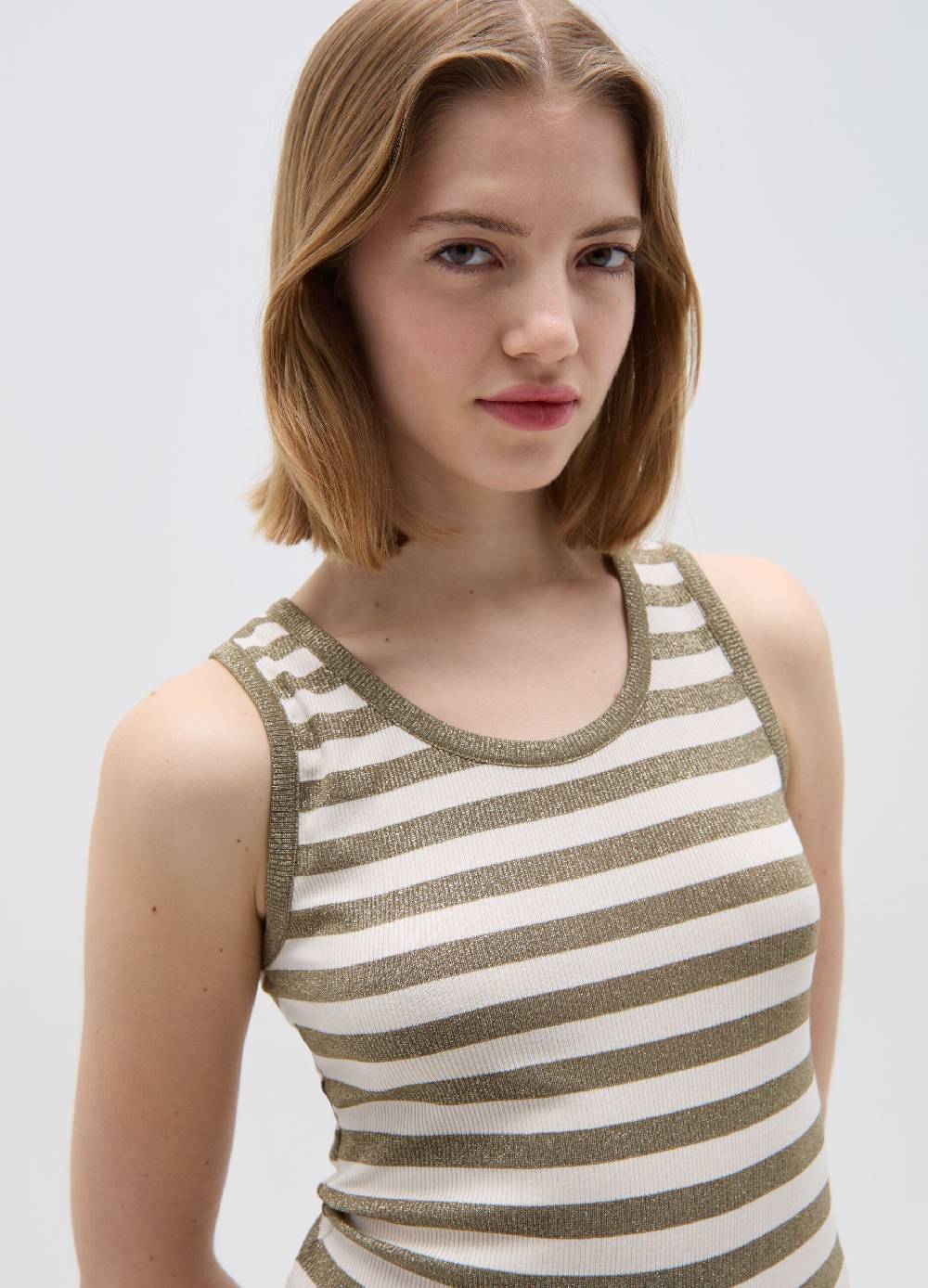Ovs Tank Top In Lurex A Costine Fantasia A Righe