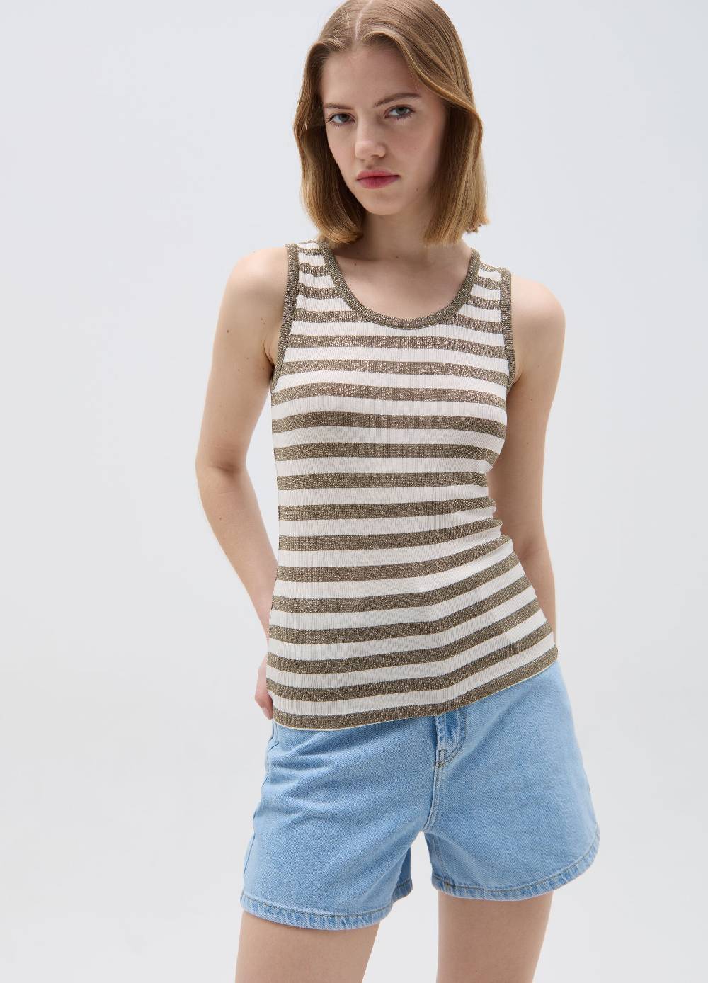 Ovs Tank top in lurex a costine fantasia a righe